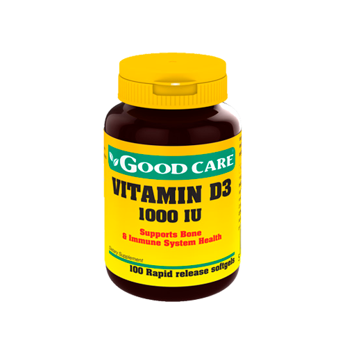 Vitamina D3 1000IU - 100 Cápsulas Good Care