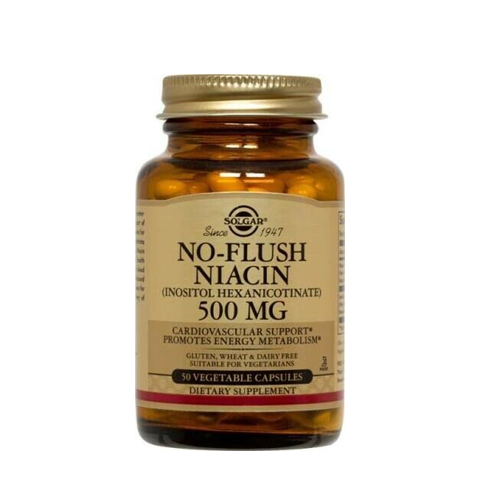 No-Flush Niacina 500mg - 50 Cápsulas Solgar