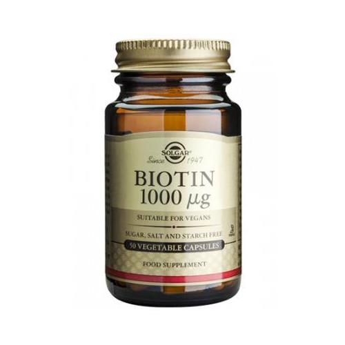 Biotina 1000ug 50 Cápsulas Solgar