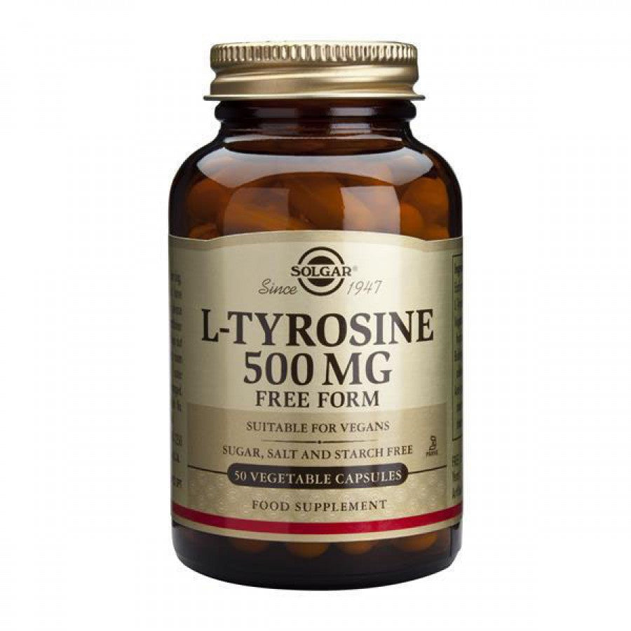 L-Tyrosine 500mg (Forma Livre) - 50 Cápsulas Vegetais Solgar