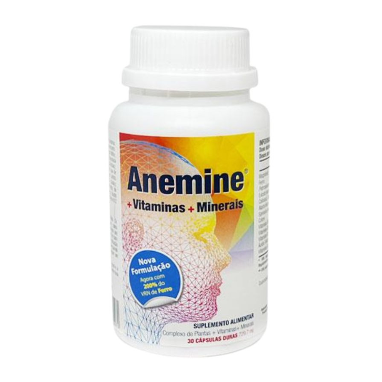 Anemine + Vitaminas + Minerais - 30 Cápsulas Naturodiet