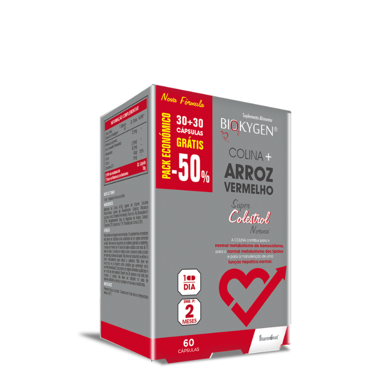 Biokygen COLINA + ARROZ VERMELHO - 30+30 Cápsulas