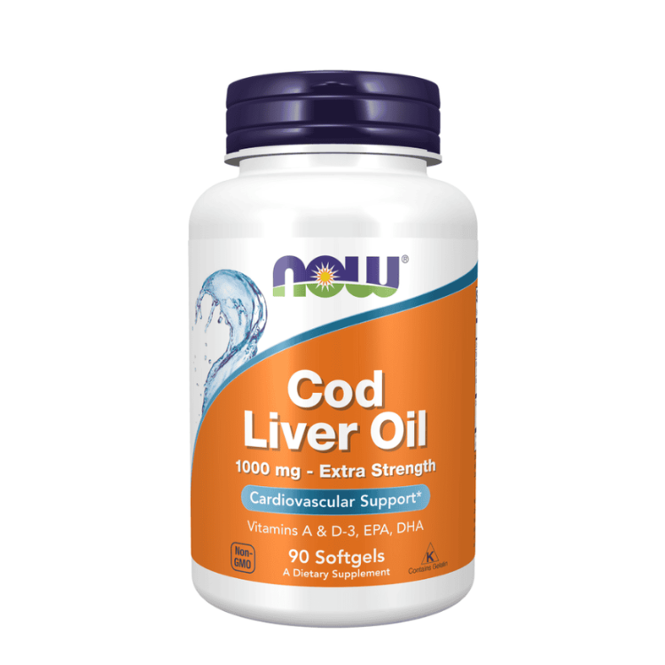 COD LIVER OIL extra strength - 90capsulas NOW
