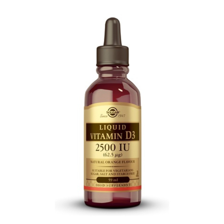 Vitamina D3 Líquida 2500IU - 59ml Solgar