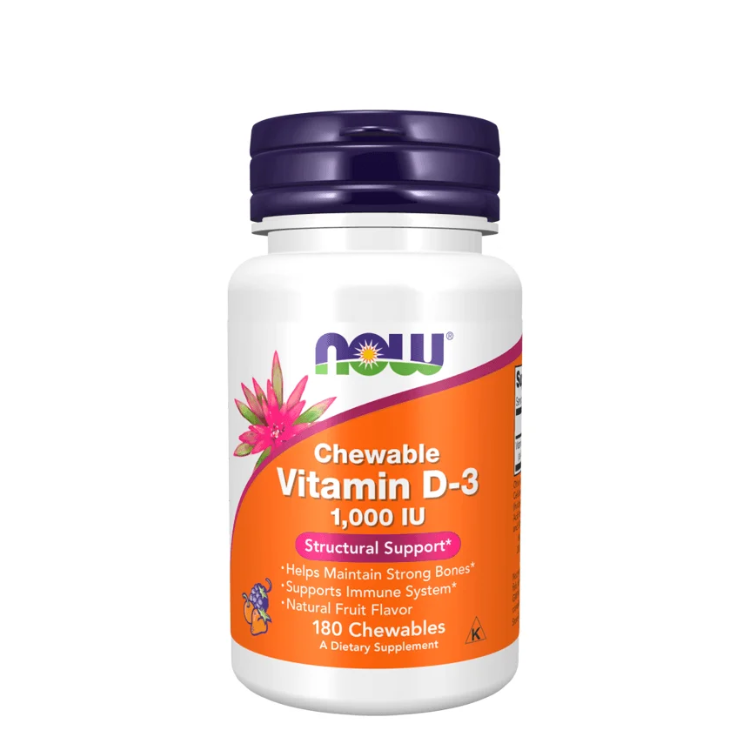 Chewable Vitamin D3 1000IU - 180 Cápsulas Mastigáveis Now