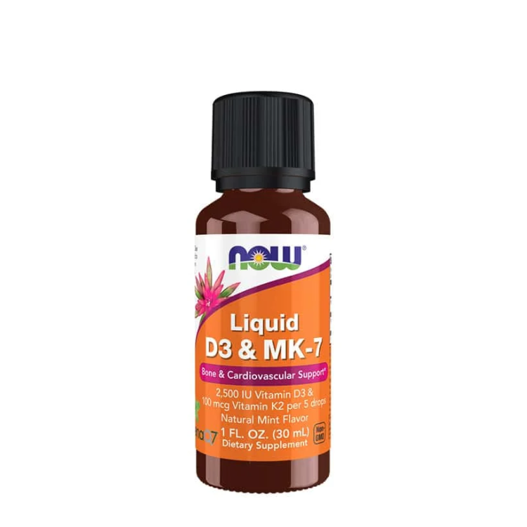 Liquid Vitamin D3 2500UI + MK7 100mcg - 30ml Now