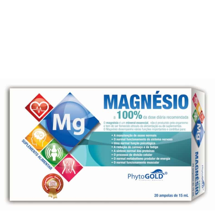 Magnésio 100% - 20 Ampolas Phytogold
