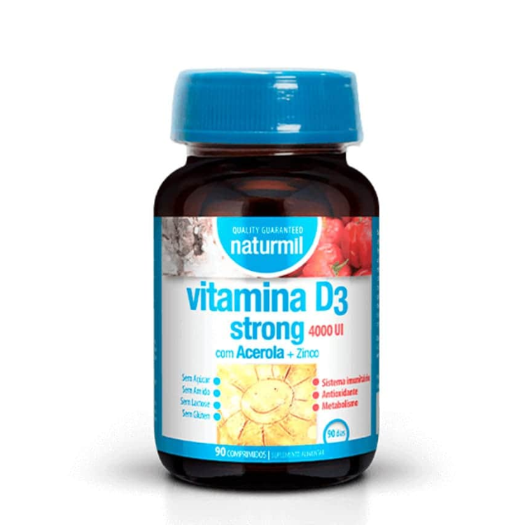 Vitamina D3 Strong 4000UI - 90 Comprimidos Naturmil