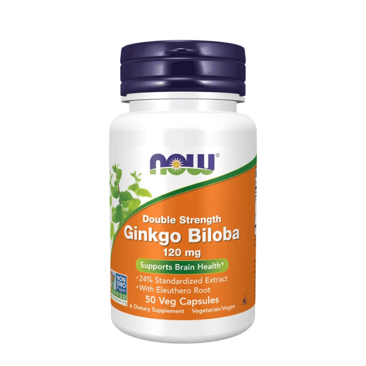Ginkgo Biloba 120mg - 50 Cápsulas Vegetais Now