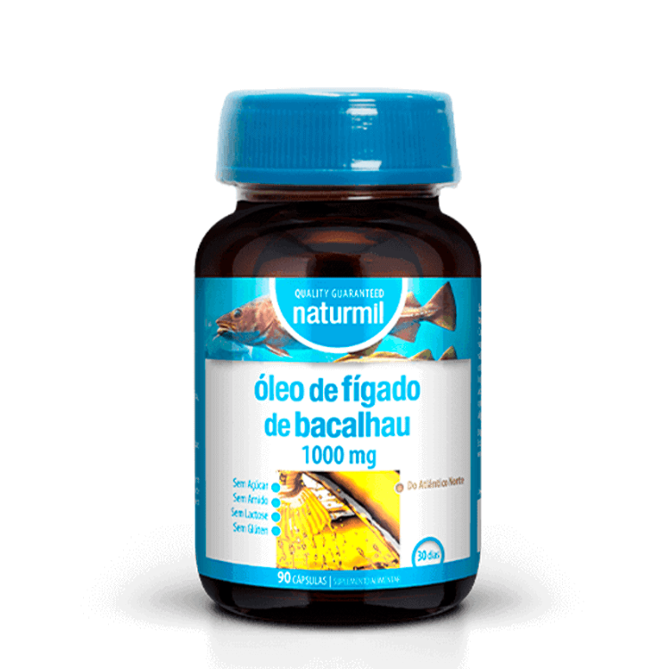 Óleo de Fígado de Bacalhau 1000mg - 90 Cápsulas Naturmil