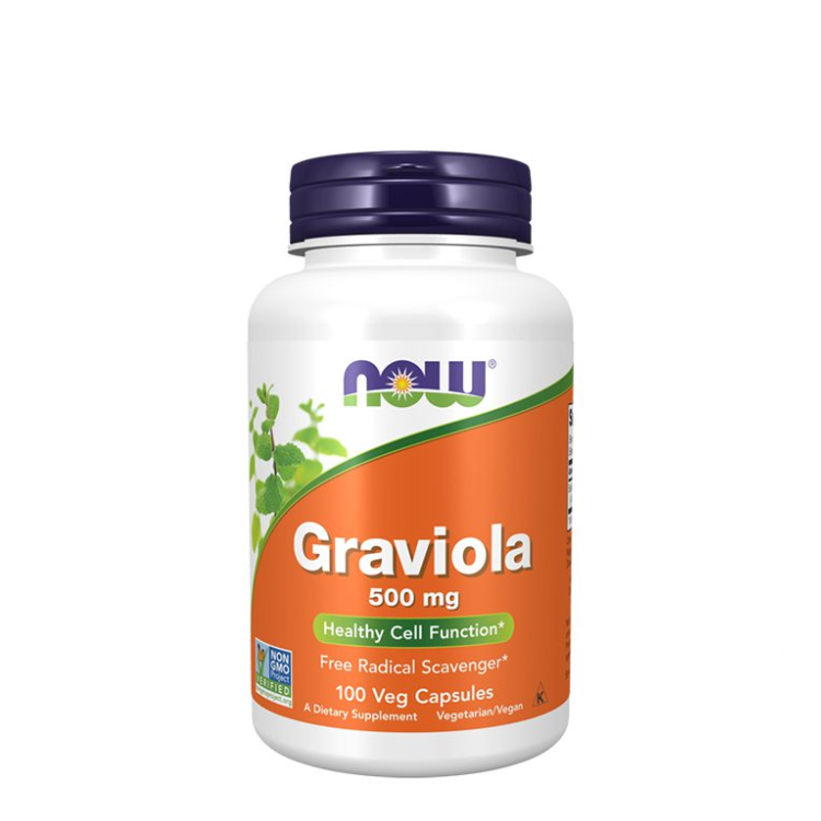 Graviola Forte 500mg - 100 Cápsulas Vegetais Now