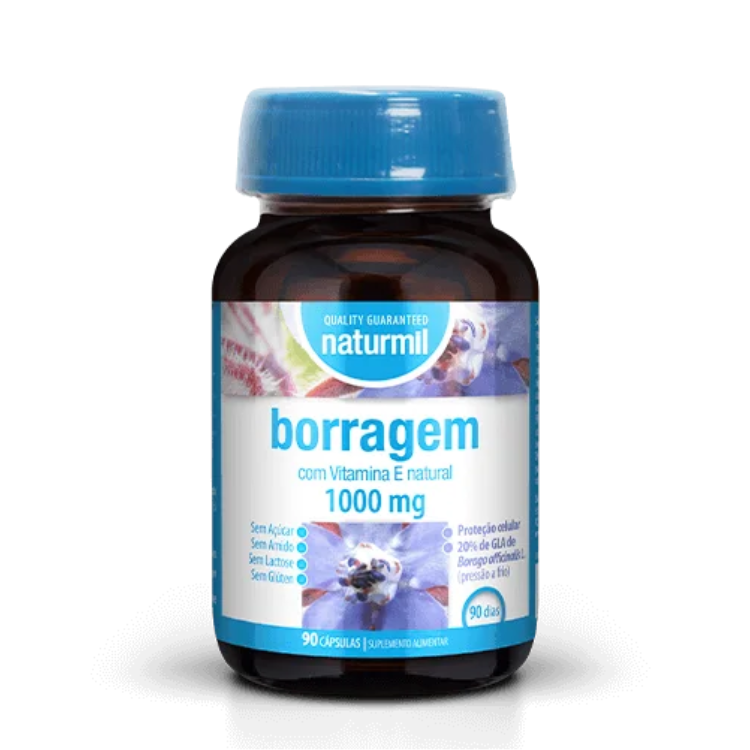 Borragem com Vitamina E 1000mg - 90 Cápsulas Naturmil