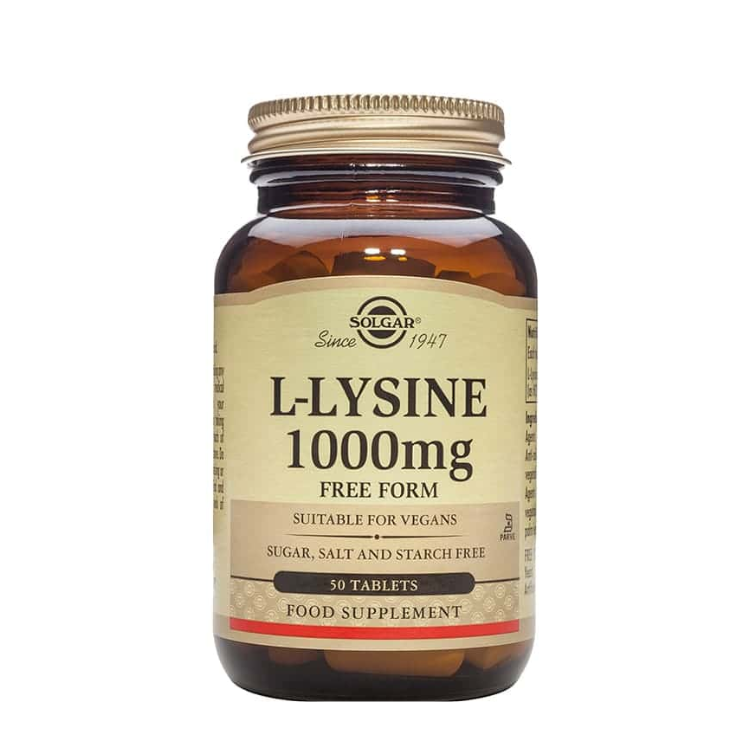 L-Lisina 1000mg - 50 Comprimidos Solgar
