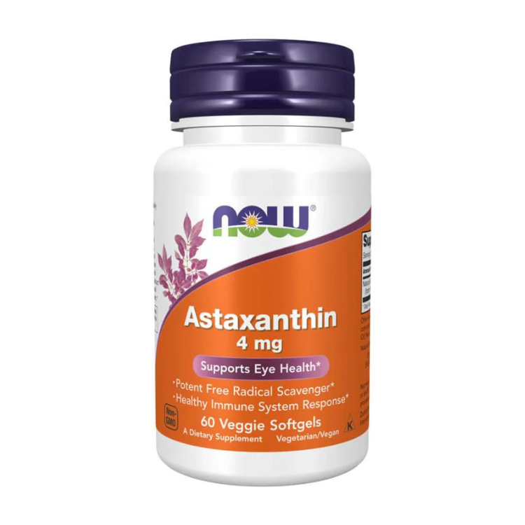 Astaxanthin 4mg - 60 Cápsulas Vegetais Now