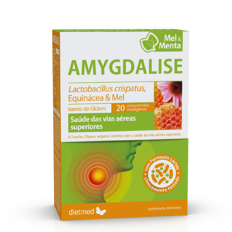 Amygdalise 20 comprimidos Mastigáveis Dietmed