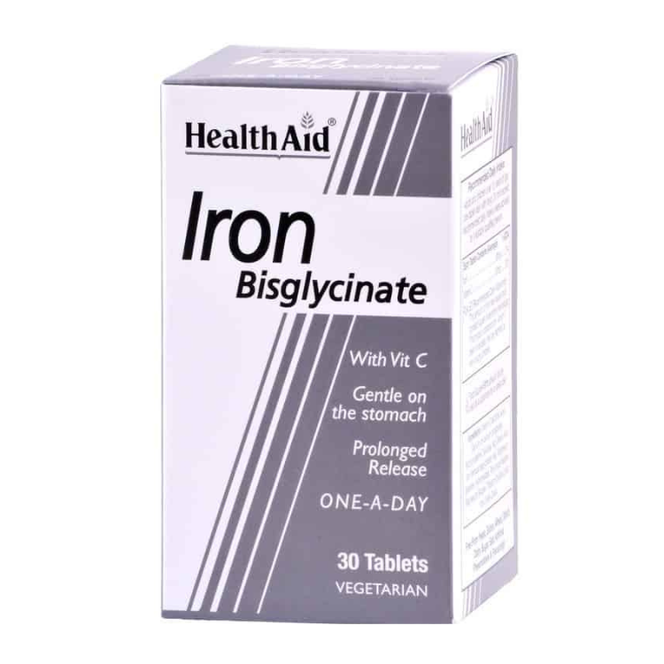 Iron Bisglycinate - 30 comprimidos - Health Aid