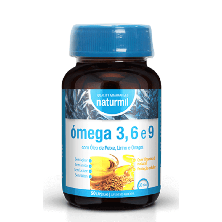 Ómega 3, 6 e 9 - 60 Cápsulas Naturmil