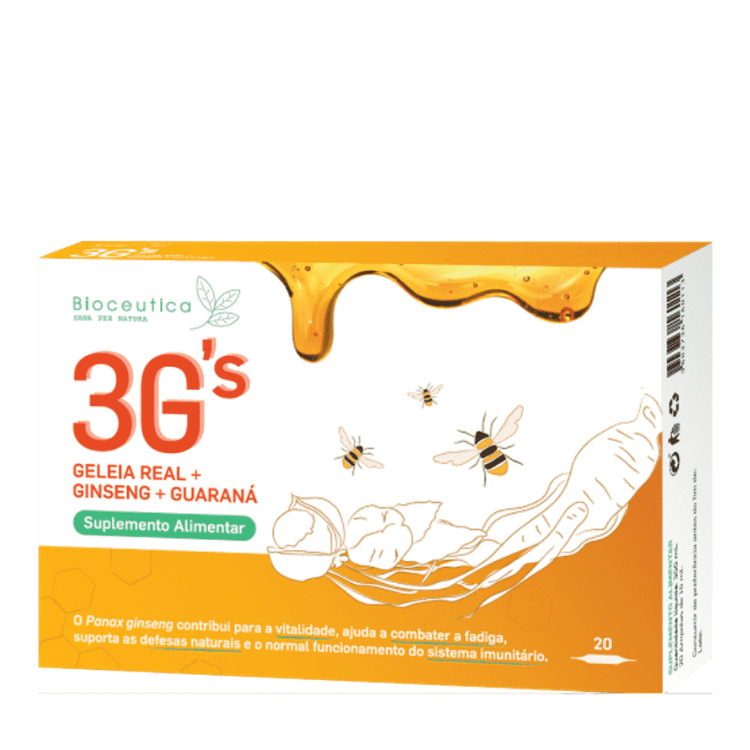 3 G S GELEIA REAL + GINSENG + GUARANA 20 AMPOLAS