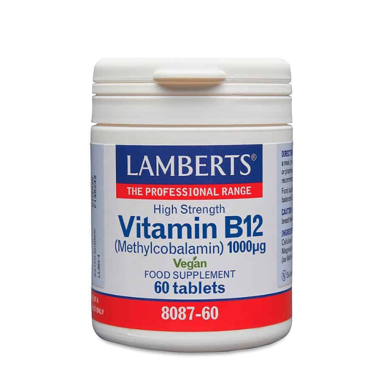 Vitamina B12 (Methylcobalamin) 1000mcg 60 Comprimidos Lamberts