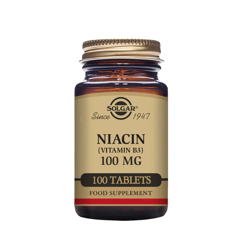 Niacin 100mg Vitamina B3 - 100 Comprimidos Solgar