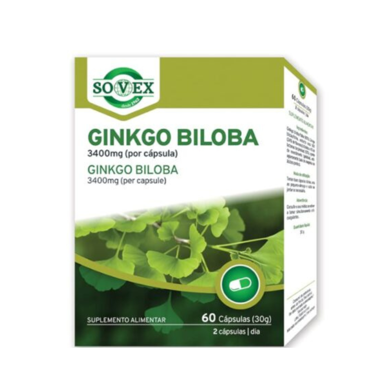 Ginkgo Biloba 3400mg - 60 Cápsulas Sovex