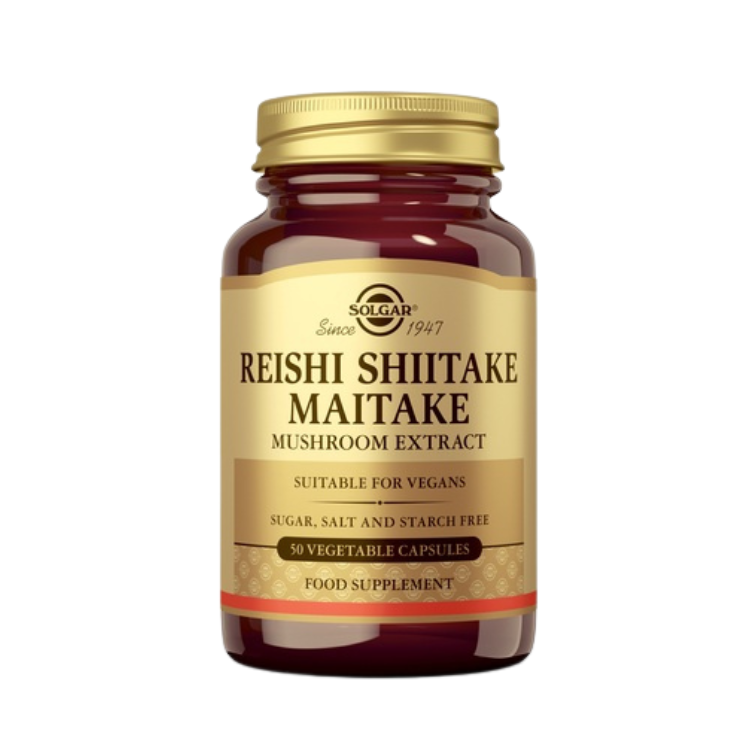 Reishi, Shiitake e Maitake - 50 Cápsulas Solgar