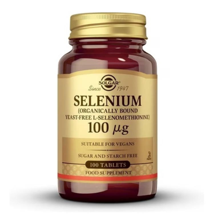 Selénio 100ug (Isento de Levedura) 100 Comprimidos Solgar