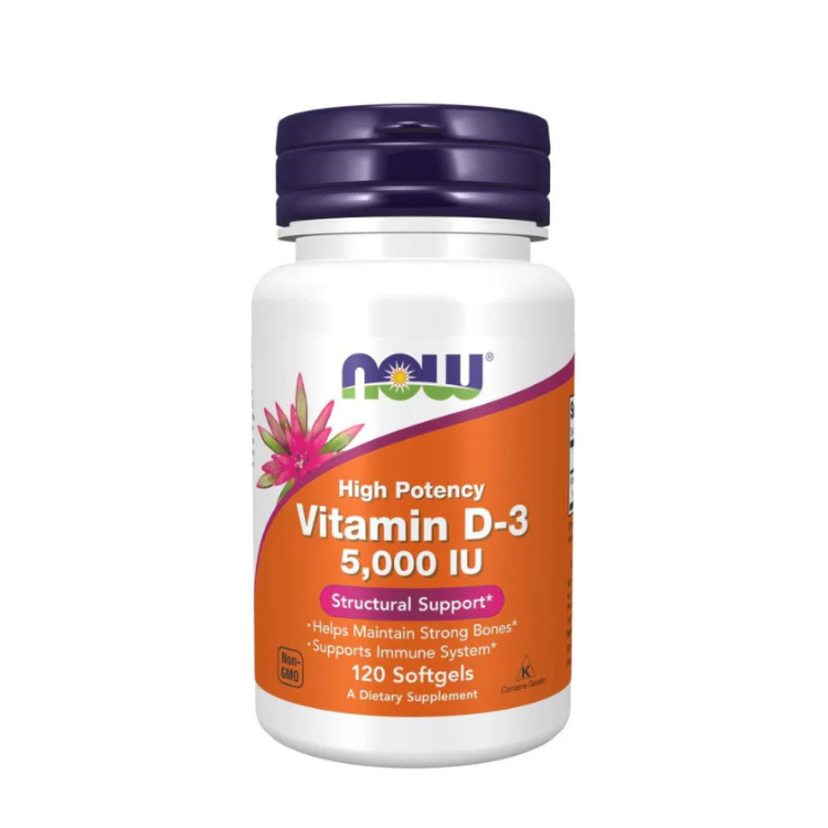 Vitamin D3 5000IU - 120 Cápsulas Now