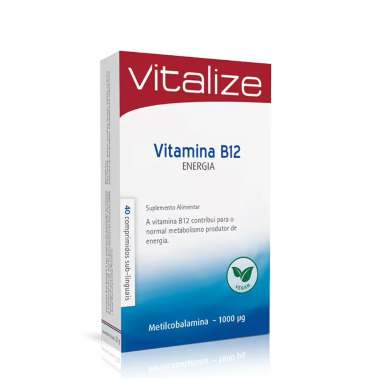 Vitamina B12 1000mcg - 40 Comprimidos Sublinguais - Vitalize
