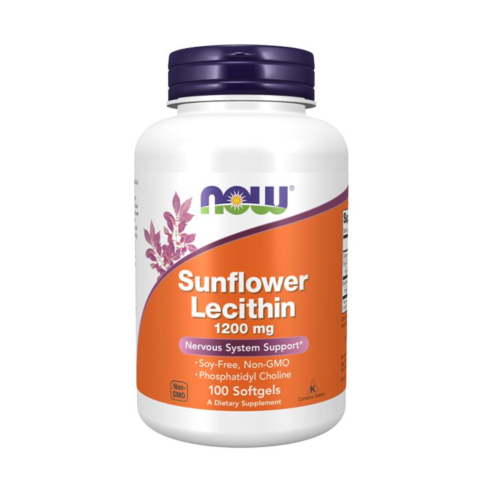 Sunflower Lecithin (Lecitina De Girassol) 1200mg, 100 cáps – Now