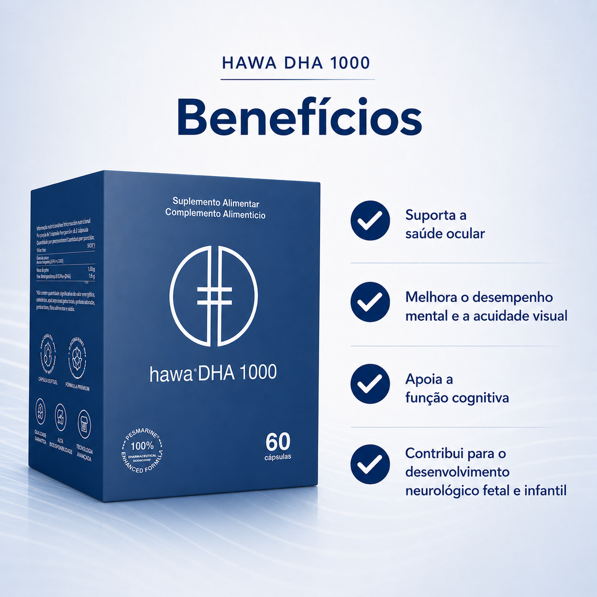 Hawa DHA 1000 – 60 cápsulas - imagem 2